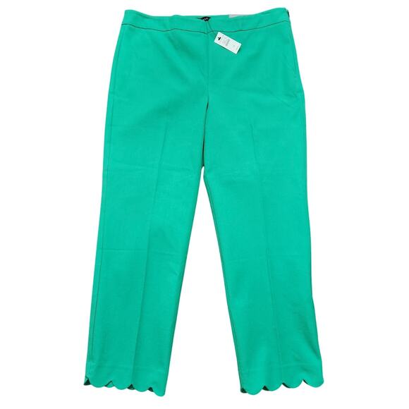 NWT Talbots Chatham Crop Green Scallop Hem Pant Size 10 - Picture 1 of 5
